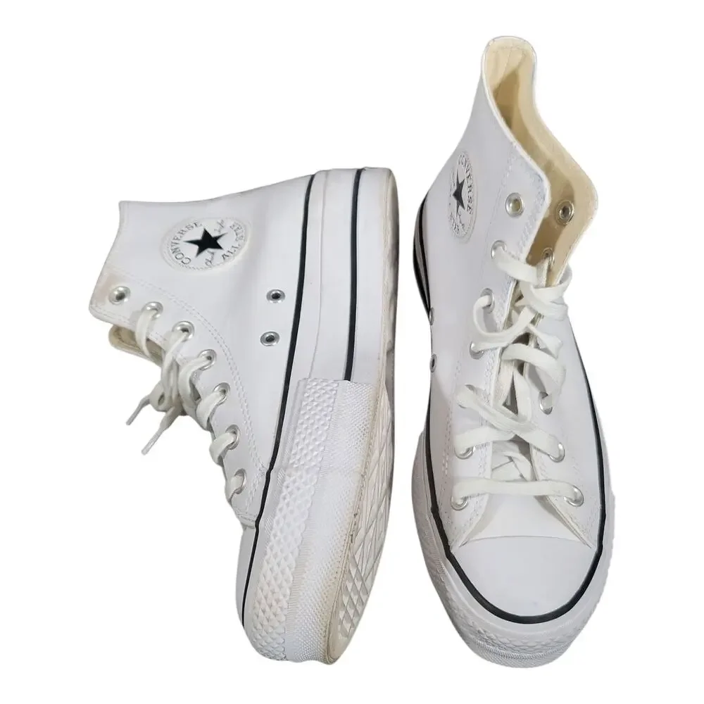 Converse All Star Chuck Taylor Platform High Top Leather Sneakers Women's 7.5 US - Picture 5 of 14